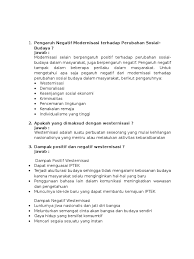 Pengaruh Negatif Modernisasi Terhadap Perubahan Sosial