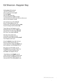 Oh you can fit me. Ed Sheeran Happier English Esl Worksheets For Distance Learning And Physical Classrooms