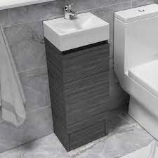 You can get a bathroom vanity with a sink or order a sink separately. Hacienda 325 Floor Standing Vanity Unit Mini Grey Buy Online At Bathroom City