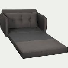 Une assise matelassée pour une détente optimale, et une literie à portée de main en cas de. Canape 2 Places Convertible Deplimousse En Tissu Gris Borie Vinyl Chauffeuse Alinea