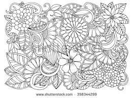 Doodle Floral Pattern In Black And White Page For Coloring Book Very Interesting And Relaxing Job For Ch Desenhos De Flores Desenho Floral Desenhos Zentangle