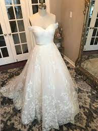 Bella Unique Lace Floral Champagne And Ivory Wedding Dress Etsy In 2021 Wedding Dresses Ivory Wedding Dress Puffy Wedding Dresses