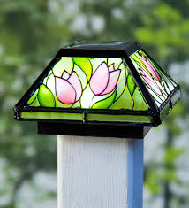 Tulip Glass Solar Post Cap Light Plowhearth