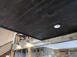 A wide variety of wood ceiling design options are available to you, such as project solution capability, design style, and function. What Do You Think About His Charcoal Black Wood Ceiling Reclaimed Wood Floors Reclaimed Wood Wood Floors