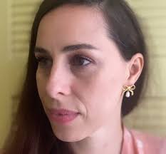 Bow Earrings With Pearl Drops