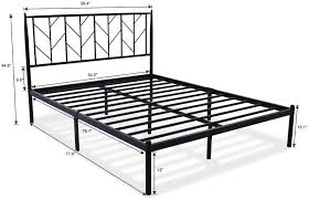 Full size platform bed frame with headboard and storage. Buy Sha Cerlin Full Size Bed Frame With Vintage Headboard Metal Platform Bed With Round Posts 12 Under Bed Storage Noise Free No Box Spring Needed Black Online In Indonesia B091mk73lk
