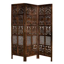 Hand Carved Patterned Mango Wood Room Divider Three Panel Screen Accent Screens Room Dividers Wooden Room Dividers Wood Room Divider Room Divider