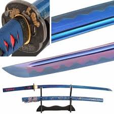Handmade Japanese Katana Sword Changing Color Blade 1060 Carbon Steel Wave Hamon Battle Ready Sharp Katana Swords Katana Samurai Swords