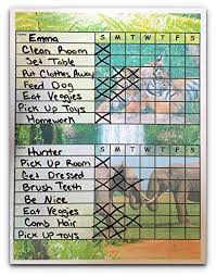 Multiple Kid Weekly Chore Chart For 2 Or 3 Kids Write Names And Chores With Dry Erase Markers Multiple Themes To Choose From