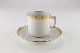 Coffee Cup In Limoges China By Bernardaud Pattern Clio Decorated With Inlays Of Two Layers Of Browned With Agate Matt Gold Photo 1 Tasse Cafe Cafe Tasse