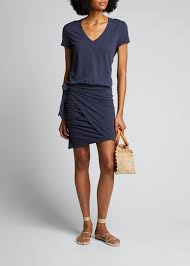 Tie Waist V Neck Tee Dress In Navy In 2020 Tee Dress Sleeveless Shirt Dress Dresses