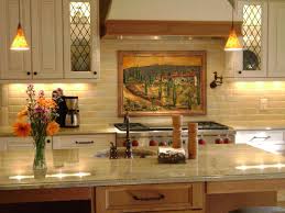 fused glass kitchen backsplash in