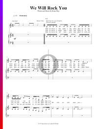 Klicken zum ausdrucken wird in neuem fenster geöffnet dieser beitrag. We Will Rock You Noten Klavier Gesang Pdf Download Streamen Oktav
