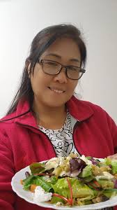 Dinner: Glazed Salmon with spinach, Fried rice& garlic cheese Bread