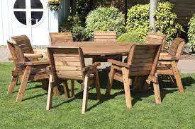 8 Seater Round Wooden Dining Table Set Garden Furniture Wooden Garden Table Outdoor Tables And Chairs Wooden Outdoor Table