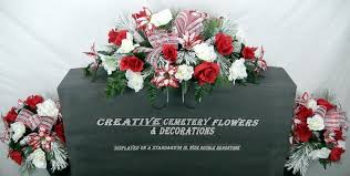 Mixed Bush Christmas Cemetery Flower Headstone Saddle Matching Vase Bushes Cemetery Flowers Cemetary Decorations Funeral Flowers