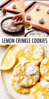 Christmas cookies with lemon oil : Lemon Crinkle Cookies