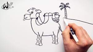 Here's one way to draw a camel, and his very unusual body. How To Draw A Desert Camel Drawing Doodle Words To Cartoon Youtube