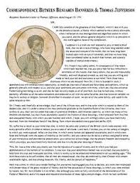 This Activity Includes 2 Primary Source Letters That Thomas Jefferson And Benjamin Banneker Exchang Primary Sources Activities Thomas Jefferson Primary Sources