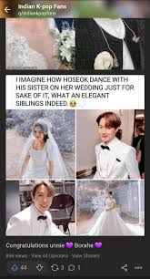 J hope sister wedding is soon. I M Speechless Koreaboo Cringe