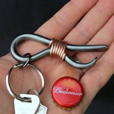 This Mini Bottle Opener Is Made Of Hand Forged Iron And Copper Bottle Opener Keychain Personalized Bottle Opener Hand Forged Iron