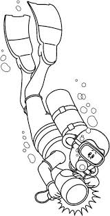 Scuba Diver Boyama Sayfalari Cizimler Kitap