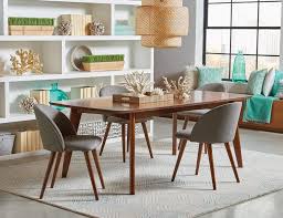 Usually ships within 6 to 10 days. 105351 5 Pc Arrabury Donner Malone Retro Modern Dark Walnut Finish Wood Dining Table Set