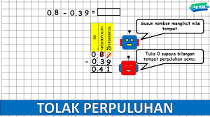 Nombor bulat hingga 10 000 standard kandungan: Tolak Perpuluhan Tahun 3 Youtube