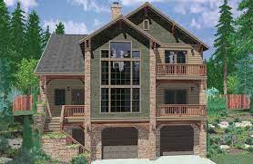 Plan 8189lb Hillside Retreat Craftsman House Plans Beach House Plans Sloping Lot House Plan