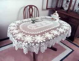 Rose Is A Heritage Lace Pattern Made In The U S Available In Round Oval And Rectangular Sizes Starting At 49 95 Oval Tablecloth Table Linens Lace Tablecloth