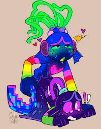 anal sex blue skin calaziike calazotauvu colored hair doggy style  dreamworks fins fish boy gay sex green hair king trollex moaning purple  skin small ass synth (trolls) troll troll