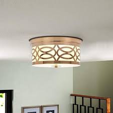 Free delivery over £40 to most of the uk great selection excellent customer service find everything for a beautiful home. Ferwvew 11 8 Modern 2 Light French Gold Flush Mount Ceiling Light Fixture Metal Lighting With Acrylic Glass Drum Shade For Bedroom Living Room Hallway Entryway Kitchen Bathroom Stairway Buy Online In Dominica At