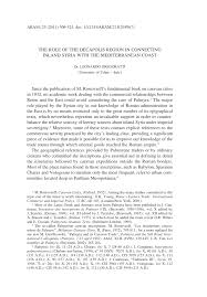 Pdf The Role Of The Decapolis Region In Connecting Inland Syria With The Mediterranean Coast Aram 23 2011 Pp 497 507