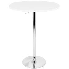 Lumisource Elia White And Chrome Adjustable Bar Table White Chrome In 2020 Lumisource Bar Table Round Bar Table