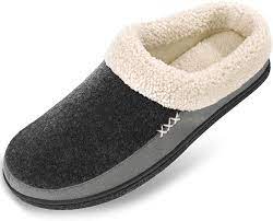 Check spelling or type a new query. Amazon Com Men S Slippers Fuzzy House Shoes Memory Foam Slip On Clog Plush Wool Fleece Indoor Outdoor Slippers