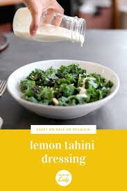 Lemon Tahini Dressing Recipe Kale Salad With Tahini Dressing Recipe Tahini Dressing Recipe Yummy Salad Recipes Healthy Dressing Recipes