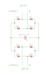The live wire or phase is taken from the junction box to the switchboard. Rectifier For Two Phases 220 V 50 Hz Electrical Engineering Stack Exchange