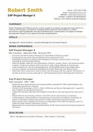 sap project manager resume samples