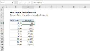 Maybe you would like to learn more about one of these? Excel Formula Convert Excel Time To Decimal Seconds Exceljet