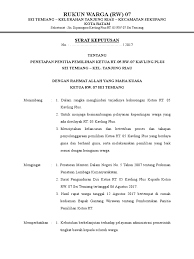 Surat keputusan pengurus rt 04 rw. Sk Panitia Pemilihan Rt
