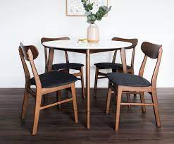 Alia Dining Table White Edloe Finch Furniture Co Midcentury Modern Dining Table Round Dining Table Modern Small Dining Table