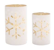 The Holiday Aisle Snowflake Votive Holder Set Of 2 6 5 H 7 75 H Glass Wayfair
