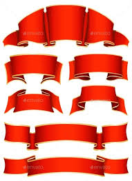 Red Ribbon Set Red Ribbon Red Design