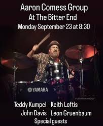 TONIGHT !! 8:30 at @thebitterendnyc . @acomess group w @teddykumpel  @koloftis @johndavisnyc @leon.gruenbaum and a special guest keyboardist !  See you there