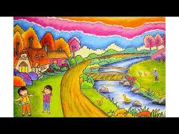 Sketsa gambar pemandangan sederhana gambar pedia via gambarpedia.org. Gambar Pedesaan