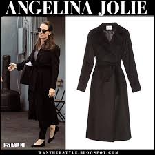 88% camel hair, 12% silk lining: Angelina Jolie In Black Wrap Coat With Shilo On March 27 I Want Her Style What Celebrities Wore And Where To Buy It Celebrity Style