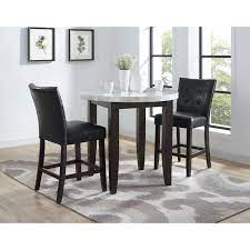 Recaceik 3 piece pub dining set, modern round bar table and stools for 2 kitchen counter height wood top bistro easy assemble for breakfast nook living room small space restaurant, rustic brown 23. Steve Silver Francis Fc600mt 600tl 2x650cc 3 Piece Counter Height Table And Chair Set Dunk Bright Furniture Pub Table And Stool Sets