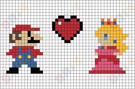 Mario And Princess Pixel Art Pixel Art Pixel Art Design Art