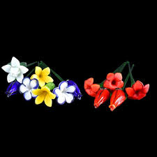 1950 italian pair of organic crystal, yellow & red murano art glass flower vases. Murano Set Of 12 Works Italian Art Glass Flowers Mutualart