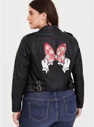 Disney Minnie Mouse Bow Patch Faux Leather Jacket Faux Leather Jackets Jackets Diy Jacket
